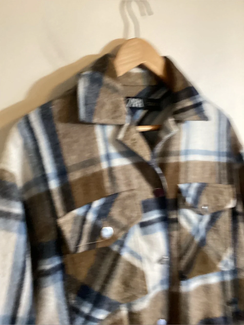 Zara Oversized Shacket Size S Plaid Flannel